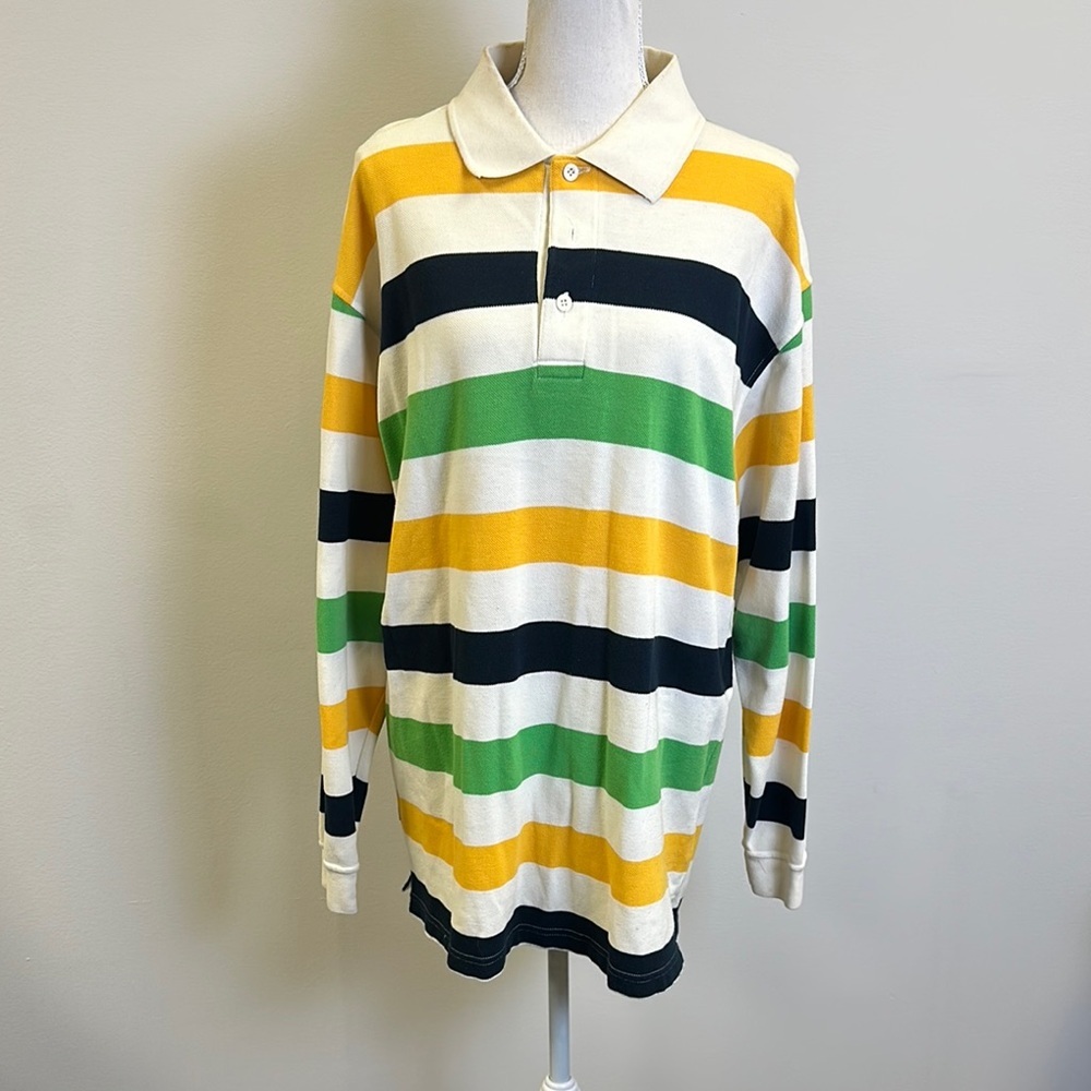 Vibrant Yellow and Green Casual Button Down Shirt
